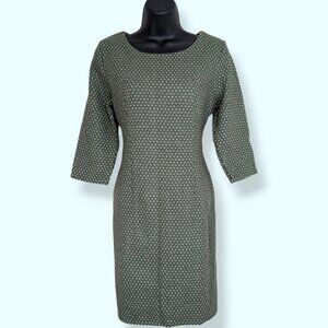 NWT Drama Queen Green & White Knit 3/4 Sleeve Dress